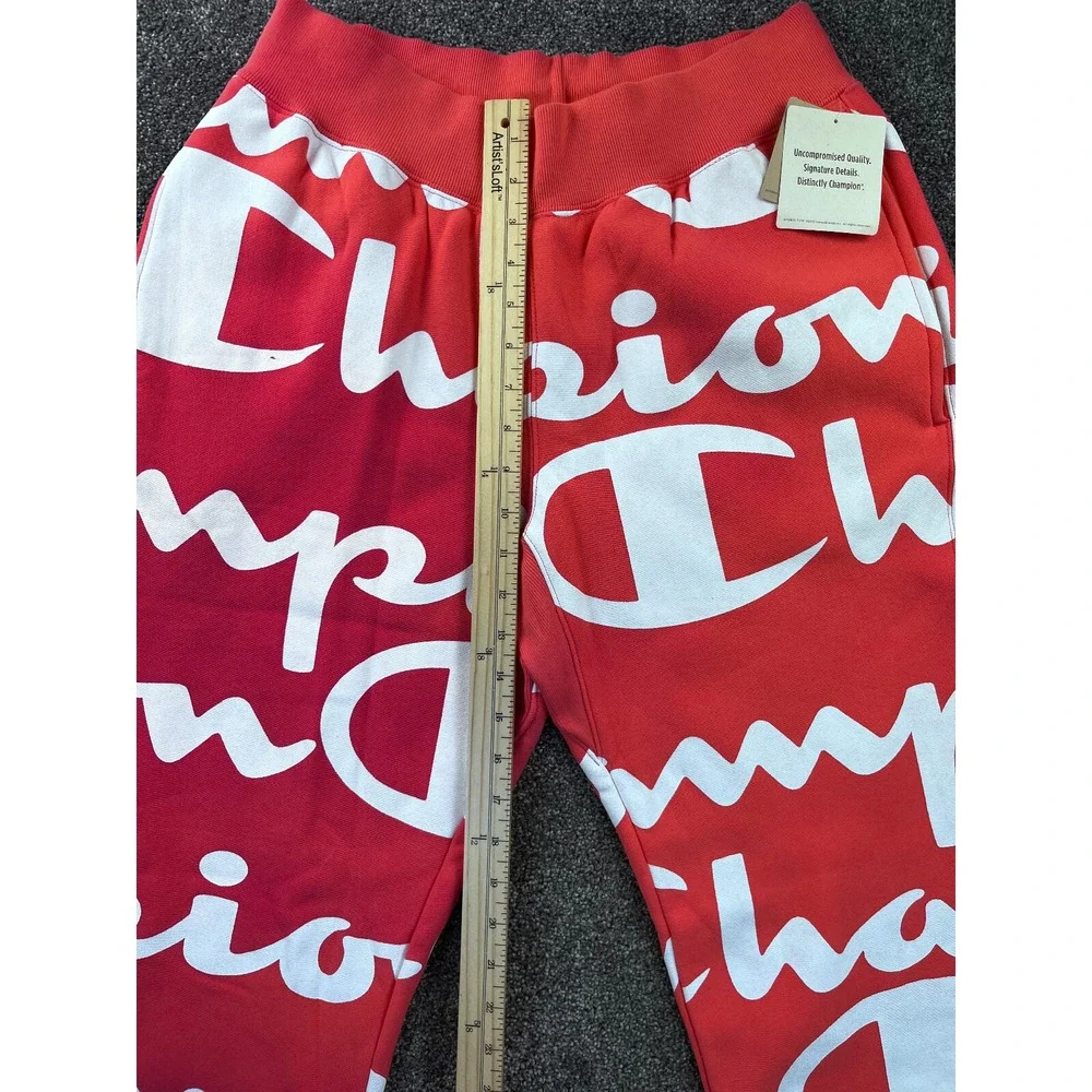 Champion Sweatpants Womens M Reverse Weave Stretch Waist Rib Cuffs Red‎ NWT - Picture 10 of 13